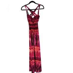 Bisou Size 8 Vibrant Tie-Dye Maxi Dress